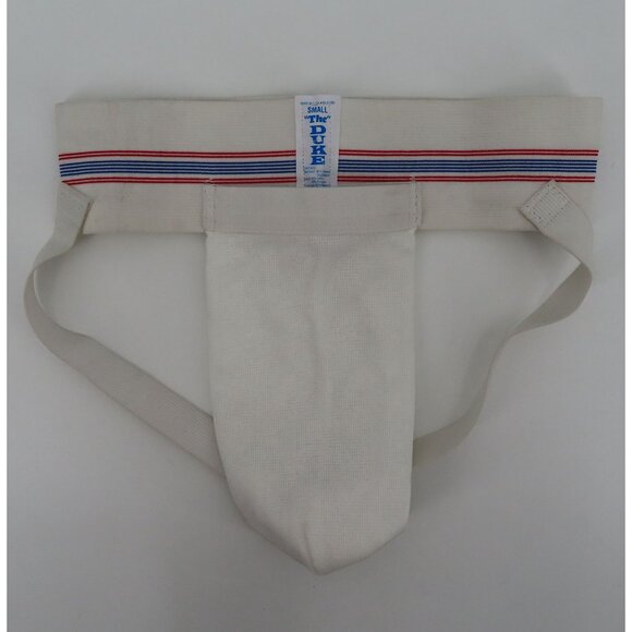 VTG The Duke Mens Small Red White Blue Stripe Band Jockstrap Athletic Supporter - Picture 8 of 8